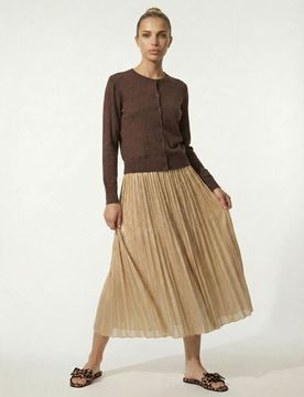 Gonna midi plissettata - beige