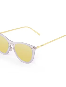 Genova Sunglasses Yellow Mirror Transparent White / Metal Gold Temple/CAT2 Men,Women - Ocean Sunglasses - FashionsVida