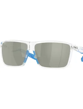 Rincon Ii Mirrored Polarized Sunglasses Polished Clear Gray Silver Mirror 580G/CAT3 Men - Costa - FashionsVida