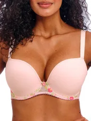 Womens Love Crush Moulded Plunge T-Shirt Bra - Pink Polyamide - Size 38e