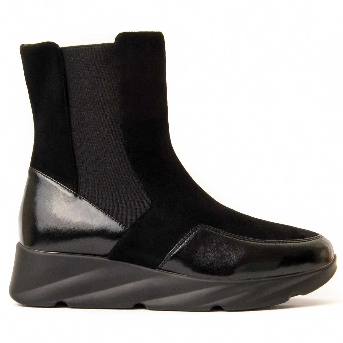 Womens Wedge Ankle Boot Calig2 In Black - Size Eu 36 - Montevita - FashionsVida