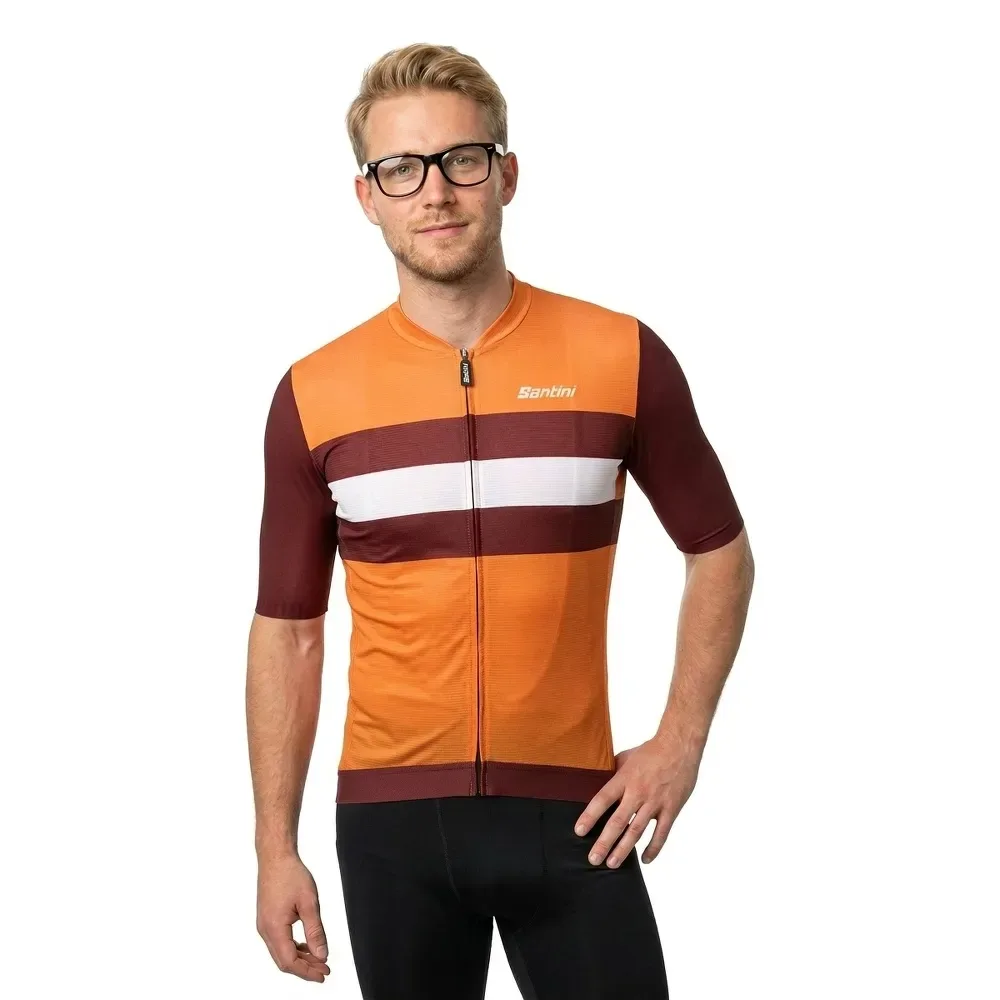 Maglia A Maniche Corte Eco Sleek Bengal Orange - Santini - FashionsVida