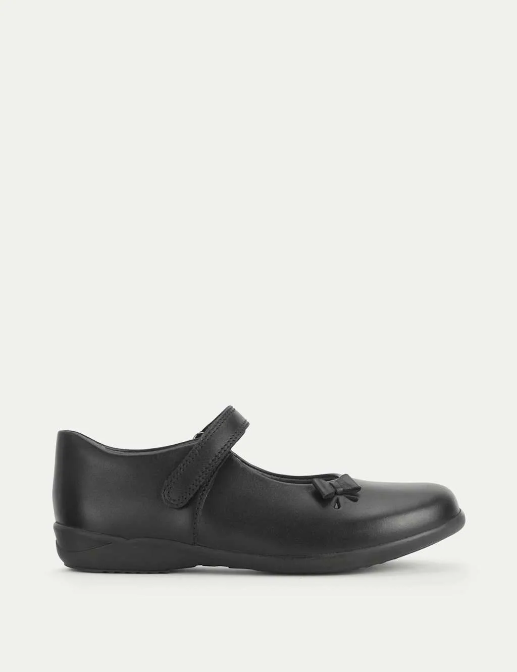 Kids' Leather Bow Riptape School Shoes (10 Small - 4 Large) Black Female - Start-Rite - FashionsVida