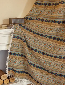 Pieza Cortina jacquard geométrica bohemia, decoración con flecos, cortina con bolsillo para varilla para divisor de habitación, cocina, dormitorio, - Shein - FashionsVida