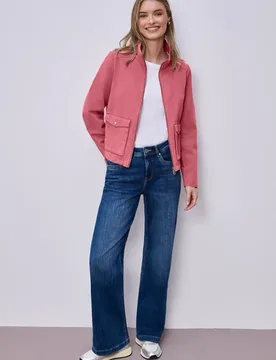 Washed-Look Jacke female Pink - Street One - FashionsVida