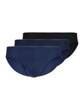Brasil Slip lot de 3 bleu noir sélection bleu L - HUBER - FashionsVida