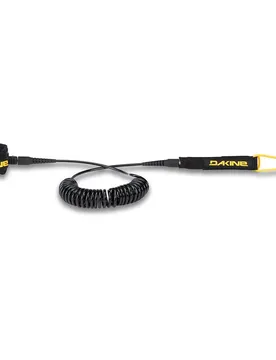 Leash De Surf Sup Coiled Ankle 0.18 Mm Black 10´ unisex