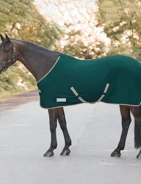 Fleecedecke ECONOMIC mit Kreuzgurten schwarz 115 - Waldhausen - FashionsVida