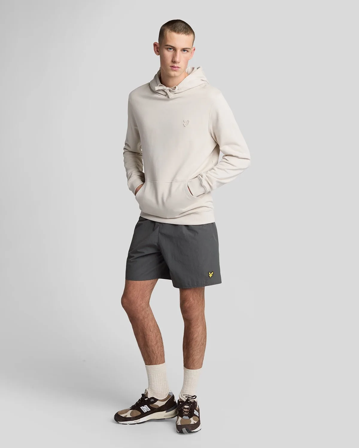 Men's Plain Swim Shorts in Gunmetal - Lyle & Scott - FashionsVida
