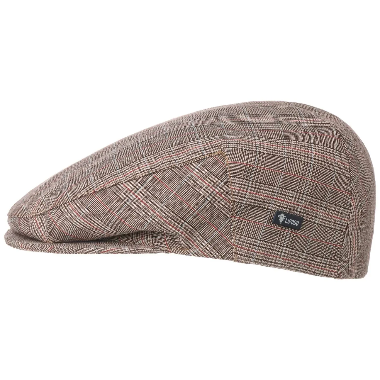 Devron Plaid Flat Cap by - beige - Unisex - Size: 62 cm - Lipodo - FashionsVida