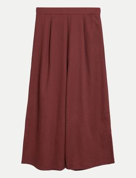 RED LABEL Strukturierte Culotte mit Falten und Elastikbund Braun 36