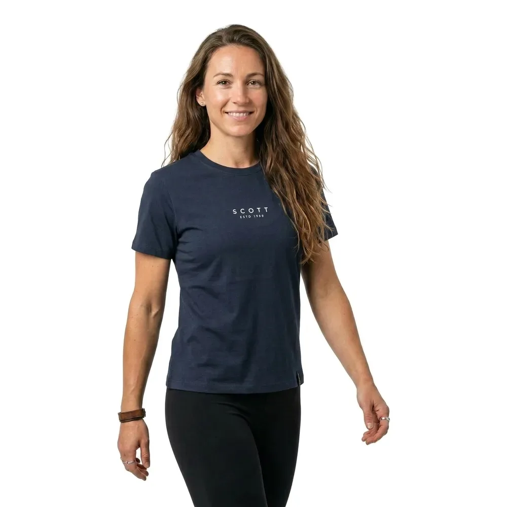 Maglietta A Maniche Corte Typo Dark Blue - Scott - FashionsVida