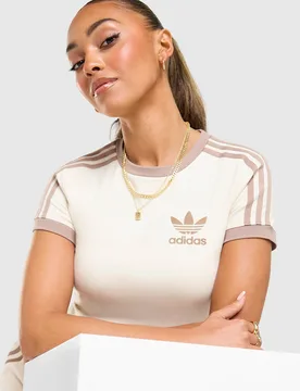 Womens Maglia Slim Classic - Crema, crema crema Donna taglia XS - Adidas - FashionsVida