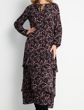 Vestito midi fantasia - multicolor
