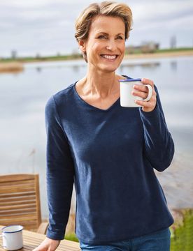 Edel-Fleece Pullover extraleicht - Marine - female - Size: 40