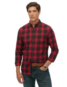 Camicia A Maniche Lunghe Vintage Check Hoxton Check Red XL