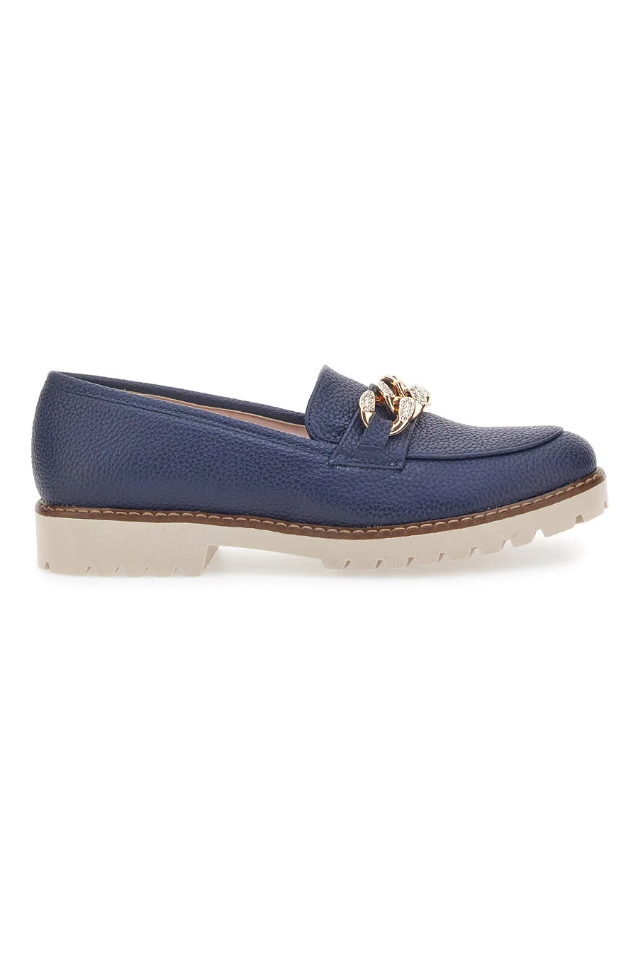 Mocassini Blu con Catenella 3640 37 - PITTARELLO GLAM - FashionsVida