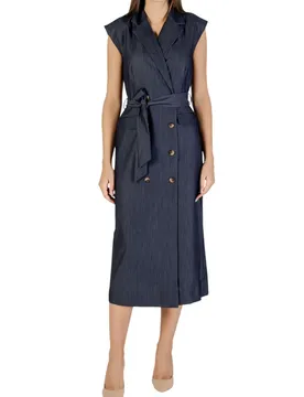 Ichi Damen Kleid Blau 490576