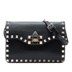 Small Leather Rockstud Flap Crossbody