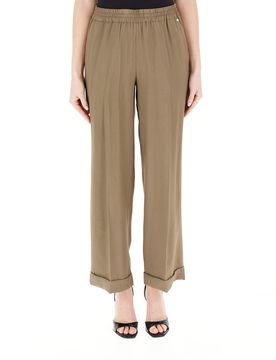 Pantalone wide leg VERDE MILITARE 46