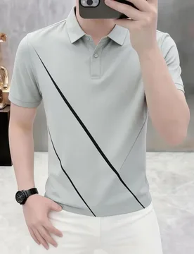 Summer New Style Collarless Polo Shirt Short Sleeve Men's Stretch Loose American Style Youth Summer New T-Shirt Men - Aliexpress - FashionsVida