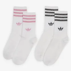 Chaussettes X2 Mid Glitter blanc/noir/rose 37/39