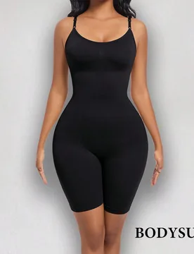 Pieza Mono moldeador sin costuras para mujer, diseño de tirantes finos, adelgazante de abdomen, levantamiento de busto y glúteos - Shein - FashionsVida