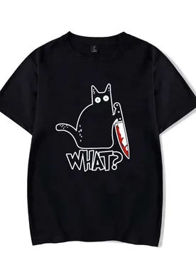 What Is a Black Cat Kitchen Knife? Printed Fashionable Men's Women's T-shirt Cool Summer T-shirt Street Plus Size Couple's Tops - Aliexpress - FashionsVida