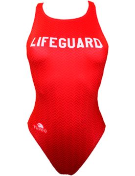 Tirante ancho new lifeguard bañador natación mujer Rojo (XL)