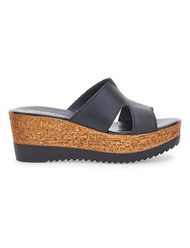 Ciabatte Nere Con Fascia in Pelle e Platform Alto 342070428 38