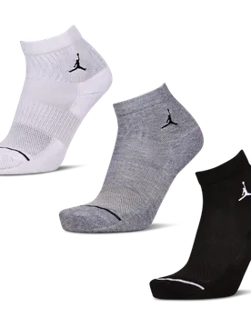 Everyday Cushioned Ankle 3 Pack Unisex Socks - White - Size 10.5 - 11.5 - Cotton - White - Size: 10.5 - 11.5 - Jordan - FashionsVida