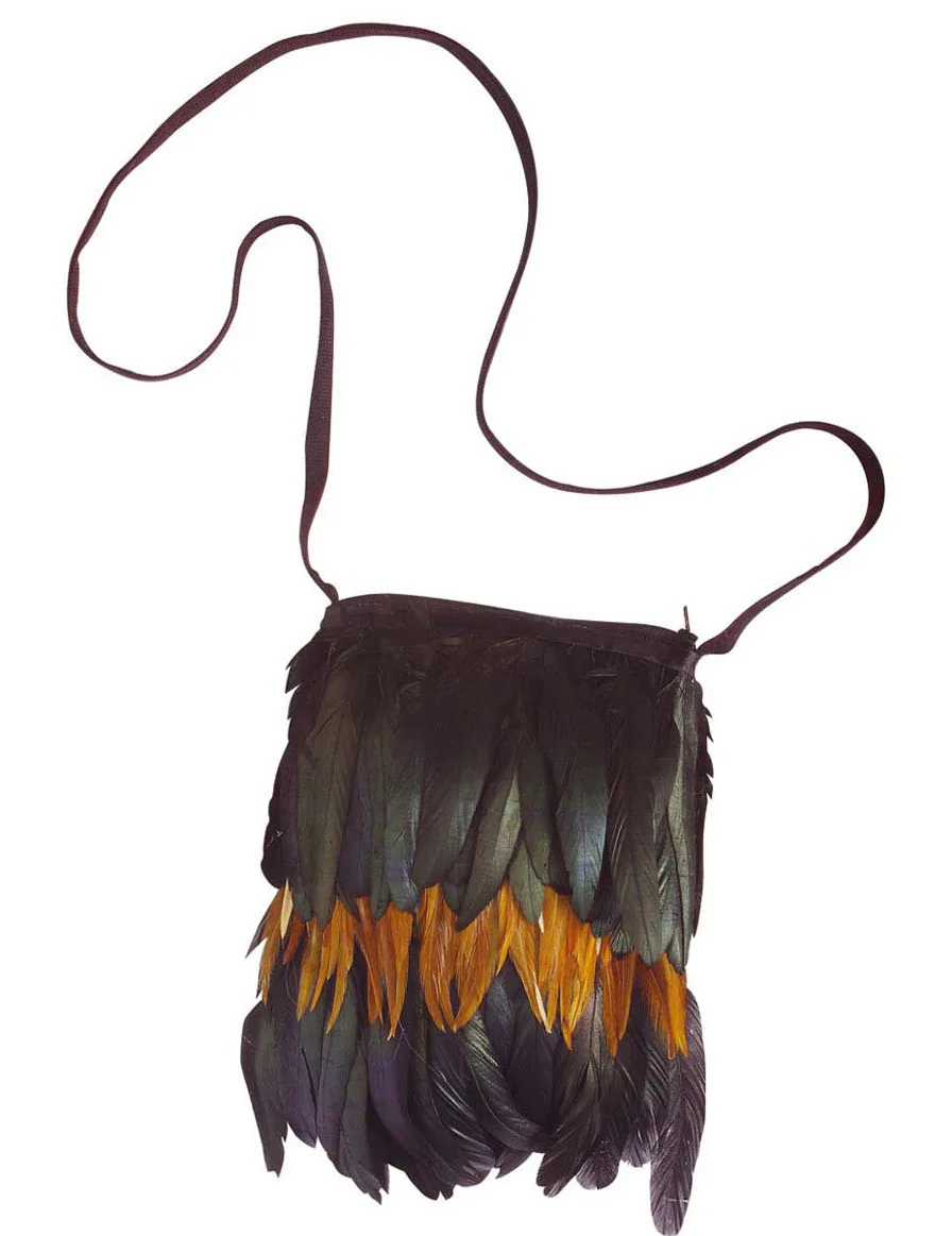 Indianer Handtasche Federn schwarz-braun - Widmann - FashionsVida