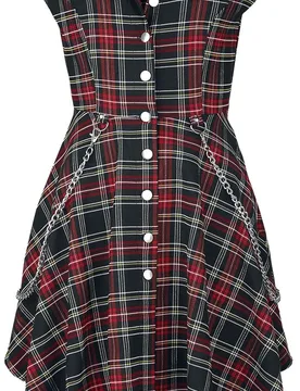 Gothic Kleid knielang - Tartan Shirt Dress - XS bis 3XL - für Damen - Größe M - multicolor - Frauen - female - Jawbreaker - FashionsVida