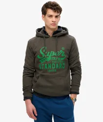 Superdry Men's Standard Hoodie mit Schriftzug Schwarz - Größe: XL
