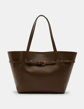 Belt Detail Tote Bag Olive female - M&S - FashionsVida