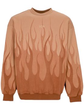 Felpa Leggera Girocollo Uomo Double Flames Crewneck Terracotta