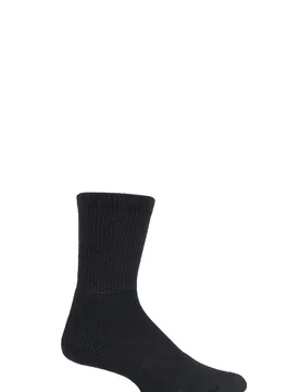 Pair Black Running Crew Socks with Thick Cushion Ladies 8.5-12 Unisex - - Black - Size: 8.5-12 Unisex - Thorlos - FashionsVida