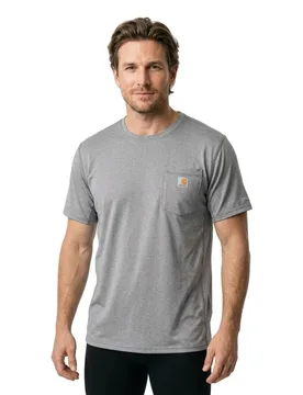 Maglietta A Maniche Corte Force™ Relaxed Heather Grey M - Carhartt - FashionsVida