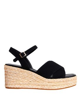 Sandalo espadrillas in suede e rafia