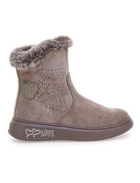 Stivaletti taupe con pelliccia sintetica e glitter Grazia 1625 27