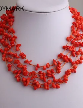 New Handmade Multi-strand Mother of Pearl And Coral Chips Women Bohemia Style Holiday Choker Bib Chunky Beaded Necklaces SBN-002 - Aliexpress - FashionsVida