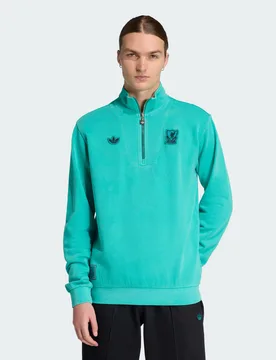 Top mezza zip Liverpool FC Terrace Icons L Sea Green - Adidas - FashionsVida