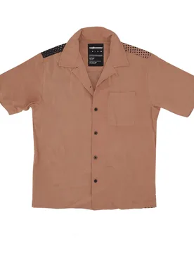 Camicia Manica Corta Uomo Face Woven Brass - The Hundreds - FashionsVida