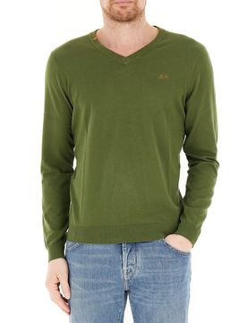 Maglia scollo V VERDE OLIVA XXL