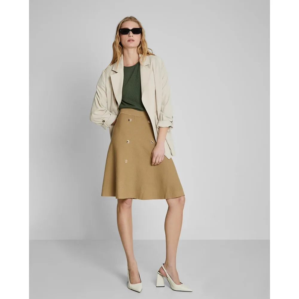 Falda midi de punto con vuelo - Trucco - FashionsVida