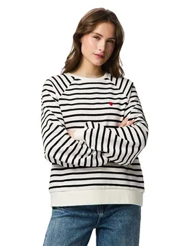 Sweat-shirt Greta Emb Ub Cloud Dancer / Black / Heart Emb 2XL