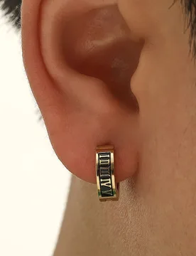 Hombres de moda y populares Pendientes de aro con detalle de números romanos Estilo punk hip pop de acero inoxidable para regalo de joyería y para u - Shein - FashionsVida