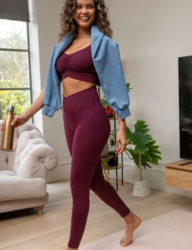 The Buttery Soft High Waist Leggings Burgundy female - Pour Moi - FashionsVida