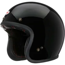 Casco Moto Jet Cafè Racer CUSTOM 500 Nero Lucido taglia S
