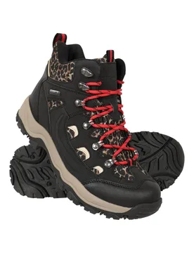 Women's Adventurer Printed Boots Waterproof Shoes in Black Size: 6.5 - Black - Size: 6.5 - Mountain Warehouse - FashionsVida